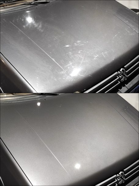 Poli lustrage sur capot correction peinture 205 GTI à Vitré