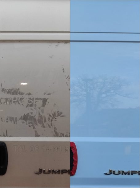 Déflocage publicitaire suppression de colle polissage carrosserie à Erbrée près de Chateaubourg 