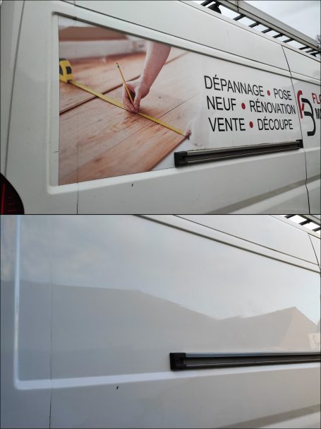 Déflocage publicitaire utilitaire suppression adhésifs à Erbrée, près de Vitré